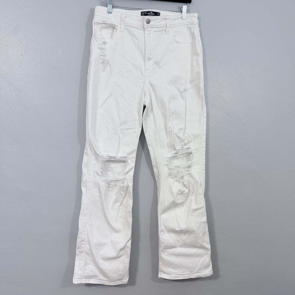Hollister Ultra High-Rise Dad Jean Size 13R/12R White Distressed